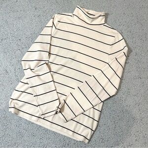 J.Crew Striped Cream Turtleneck Shirt XXL